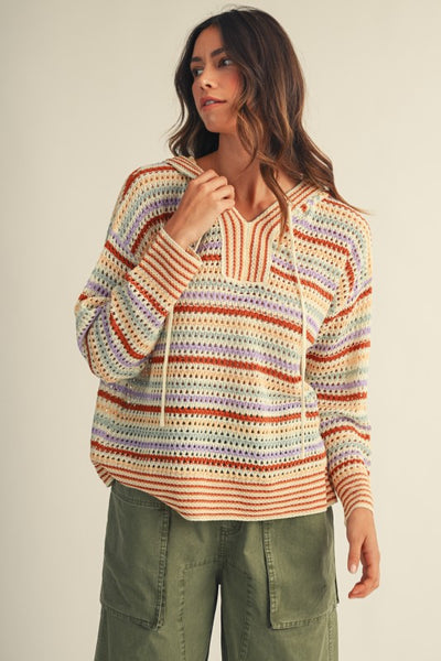 Crochet Striped Sweater