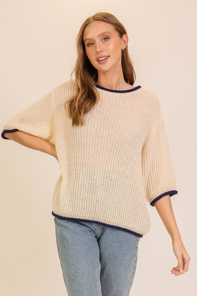 Knit Short Sleeve Sweater