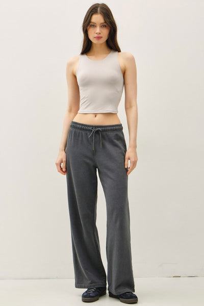 Acid Wash Wide Leg Pant
