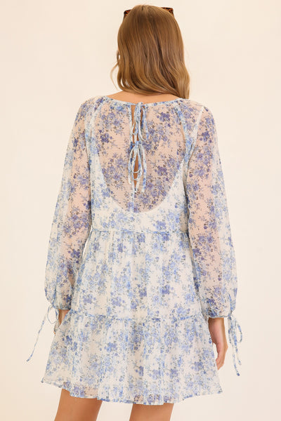 Sheer Floral Mini Dress