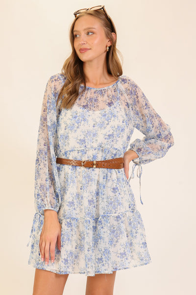 Sheer Floral Mini Dress