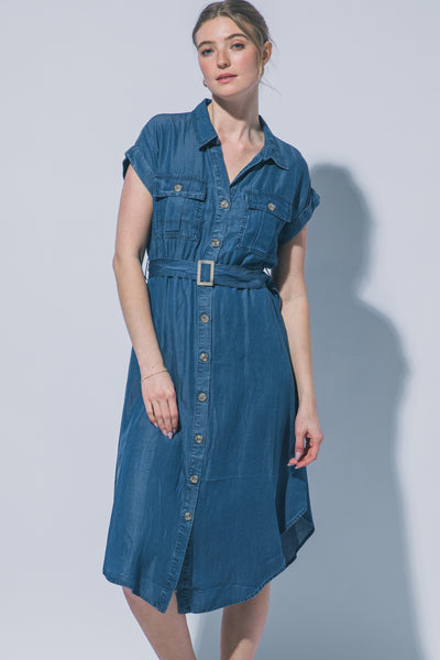 Chambray Button Down Dress