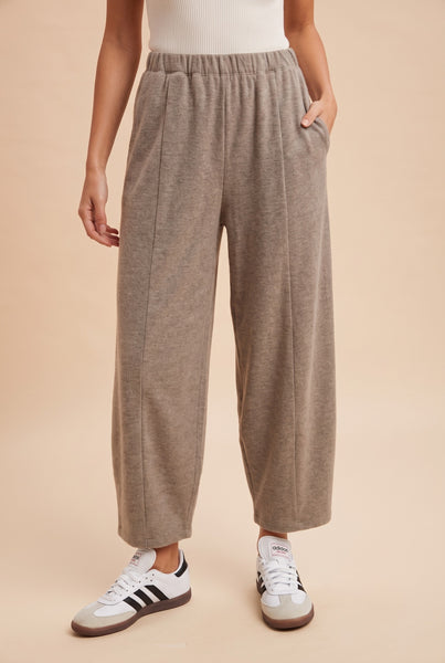 Soft Knit Cropped Barrel Pant