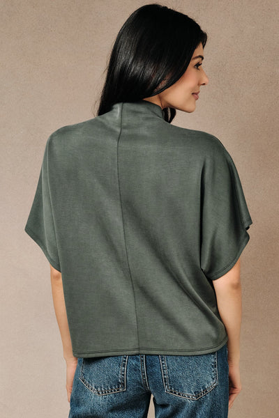 Mock Neck Dolman Top