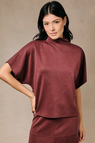 Mock Neck Dolman Top
