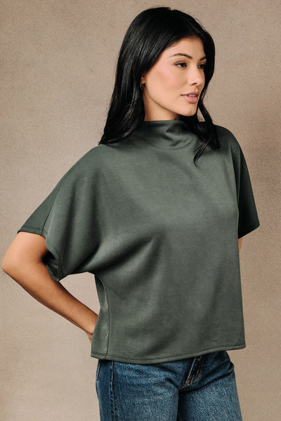 Mock Neck Dolman Top