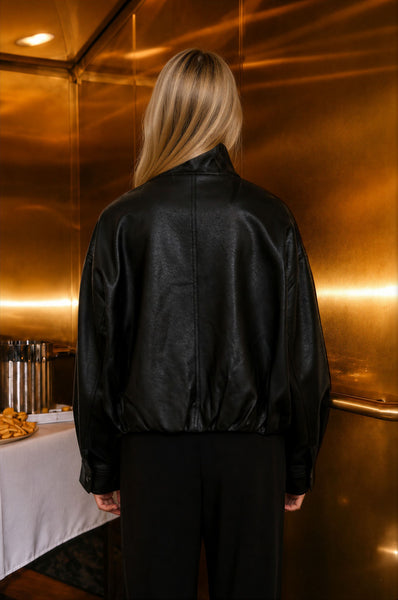 Mock Neck Bomber Jacket