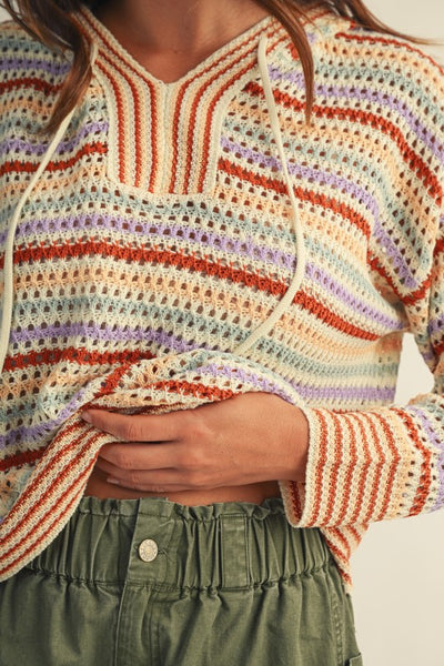 Crochet Striped Sweater
