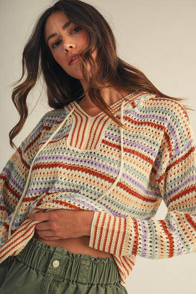Crochet Striped Sweater