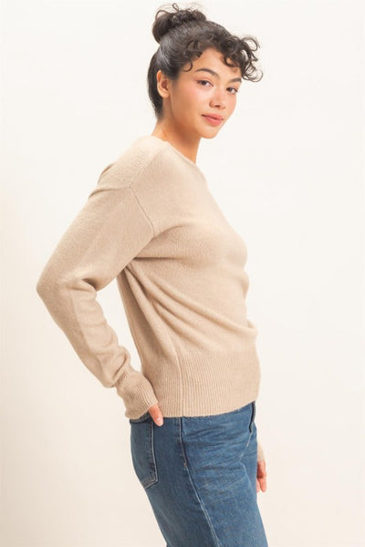 Off Shoulder Knit Sweater Top