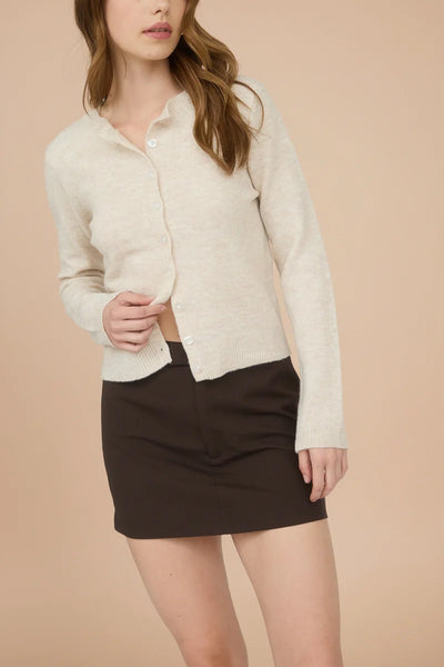 Round Neck Button Down Cardigan