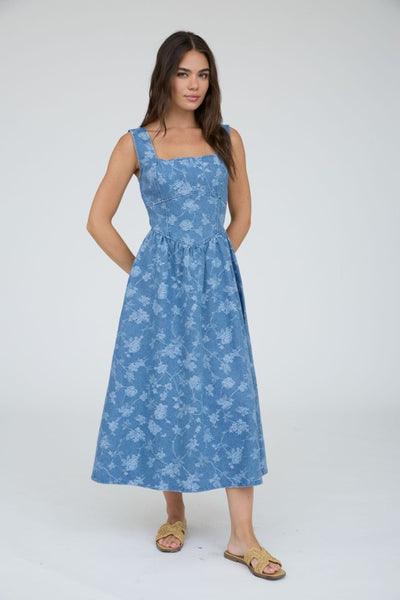 Floral Corset Midi Dress