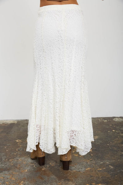 Lace Pattern Midi Skirt