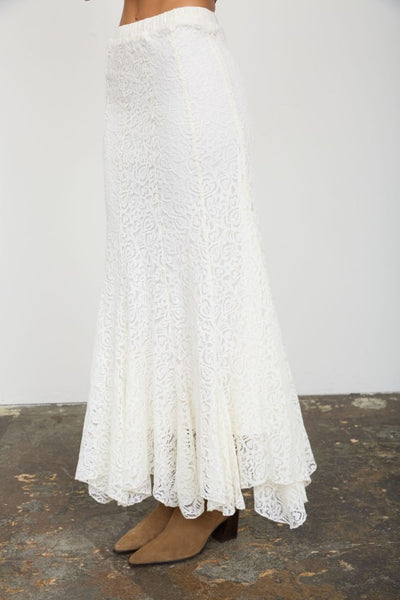Lace Pattern Midi Skirt
