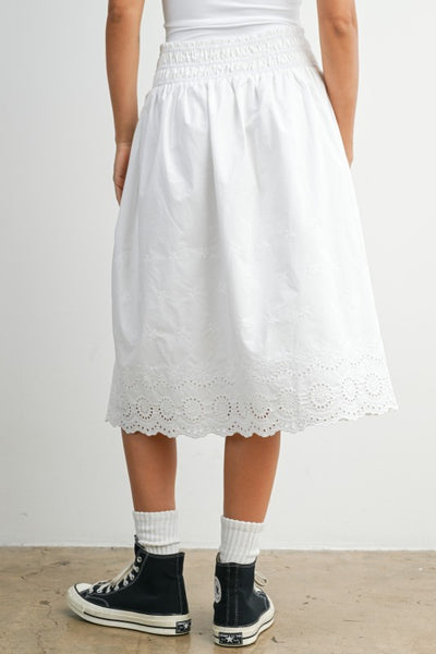 Lace Trim Midi Skirt