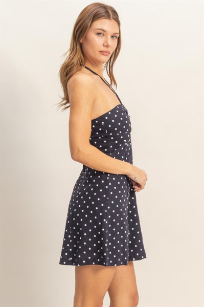 Halter Polka Dot Mini Dress