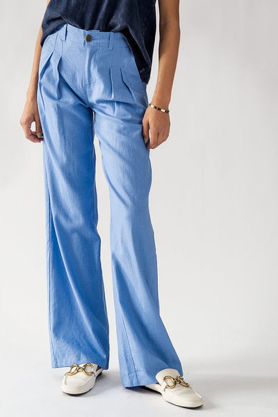 High Waisted Wide Fit Pleated Pants