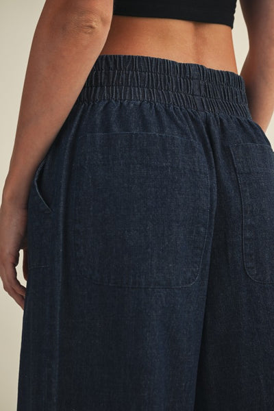 Banded Denim Pants