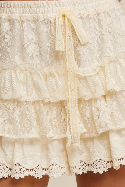 Lace Ruffled Shorts