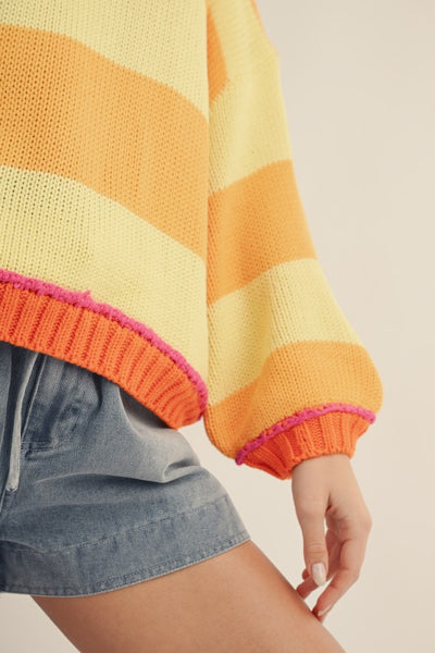 Ribbed Sunset Stripe Sweater