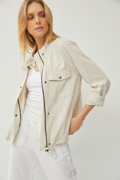 Utility Jacket With Pockets And Metal Snaps