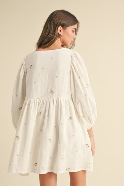 Puff Sleeve Babydoll Mini Dress