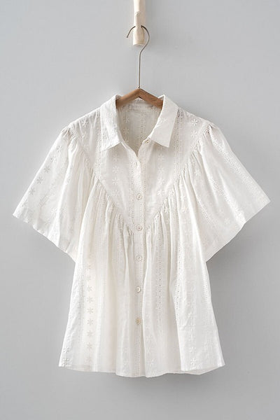 Eyelet Button Up Shirt