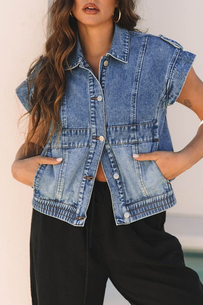 Denim Acid Washed Vest