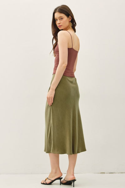 Suede Feel Midi Skirt