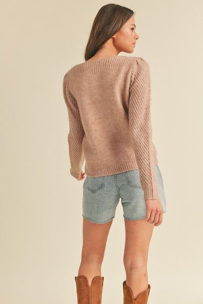 Classic Pointelle Sleeve Pullover