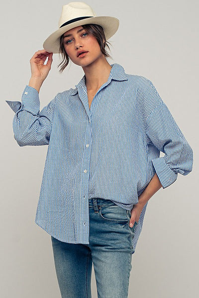 Oversized Casual Striped Shirt