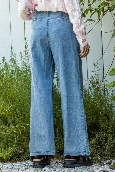 Wide Leg Denim Trousers