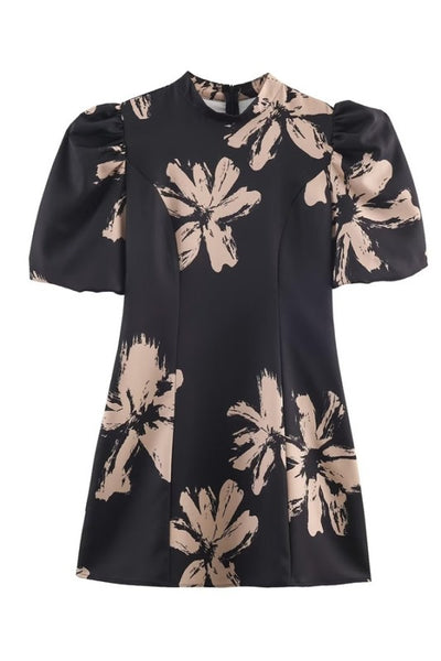 Floral Print Puff Dress