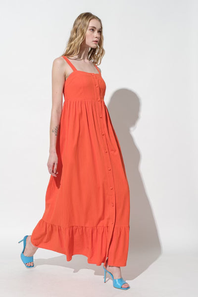 Button Down Linen Maxi Dress
