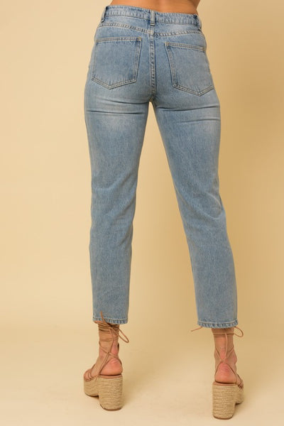 Relaxed Cropped Denim Pants
