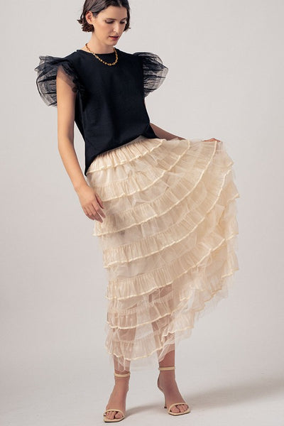 Tulle Layered Maxi Skirt