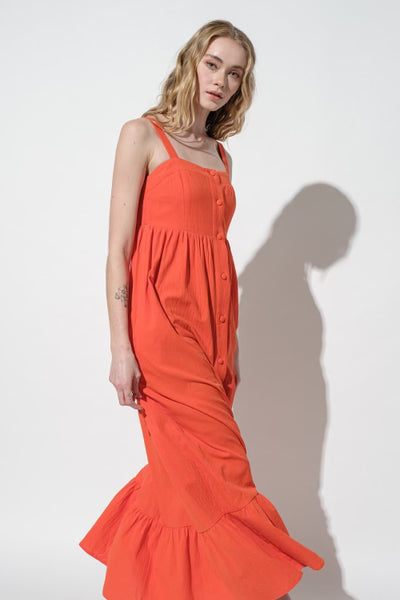 Button Down Linen Maxi Dress
