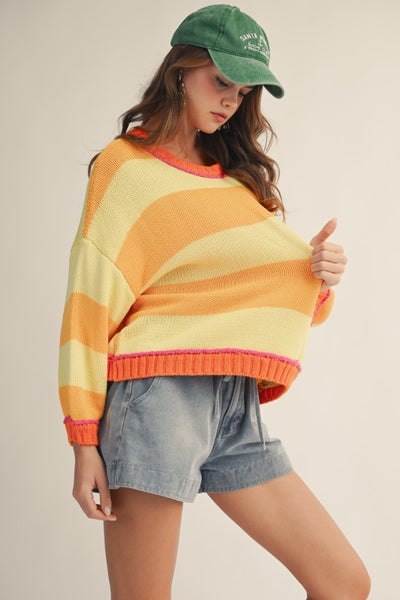 Ribbed Sunset Stripe Sweater
