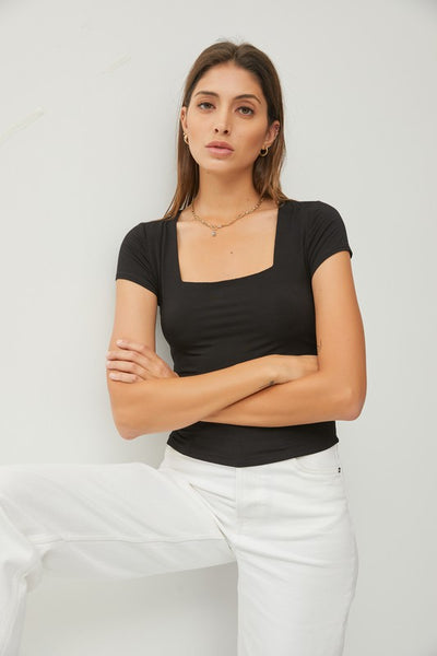 Square Neck Knit Tee