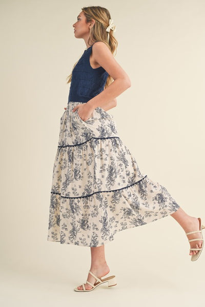 Mixed Midi Dress