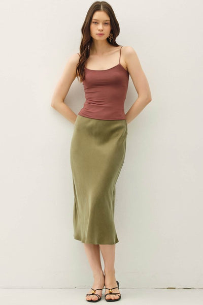Suede Feel Midi Skirt