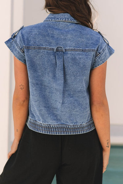 Denim Acid Washed Vest