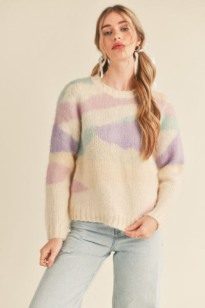 Multi Colour Abstract Knit Sweater