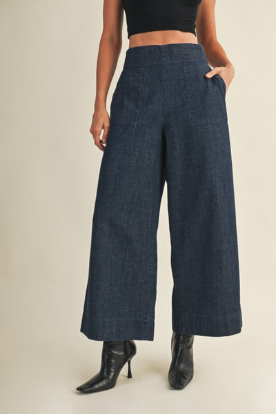Banded Denim Pants