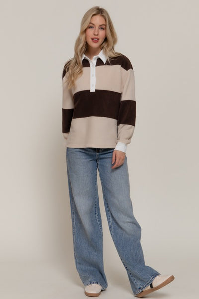 Rugby Fleece Polo Top