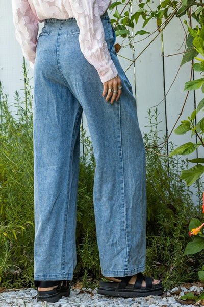 Wide Leg Denim Trousers