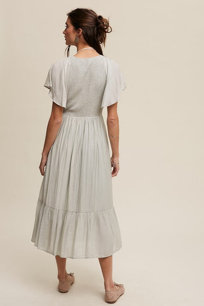Smocked Ruffle Maxi Dress