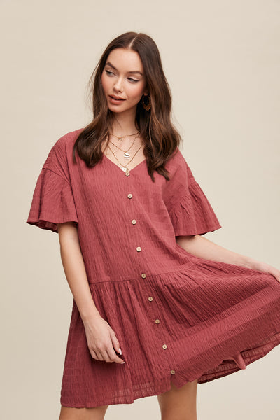 Babydoll Smock Woven Dress