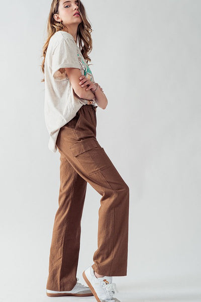 Bella Linen Drawstring Waist Pants
