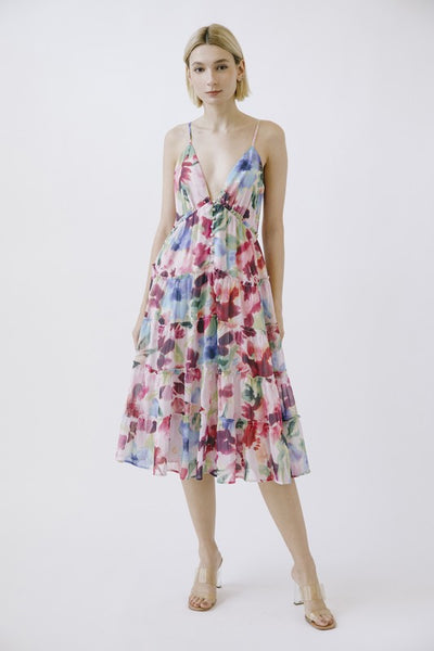 Watercolour Floral Midi Dress